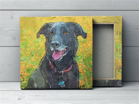 Custom Pet Portrait Canvas Print Dog Portrait In Pop Art Etsy