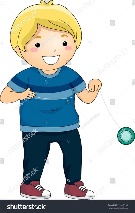 Illustration Little Boy Playing Yoyo Stock Vector Royalty Free 171970163