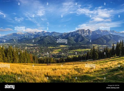 A View Of The Tatra Mountains And Zakopane In Summer Poland Stock