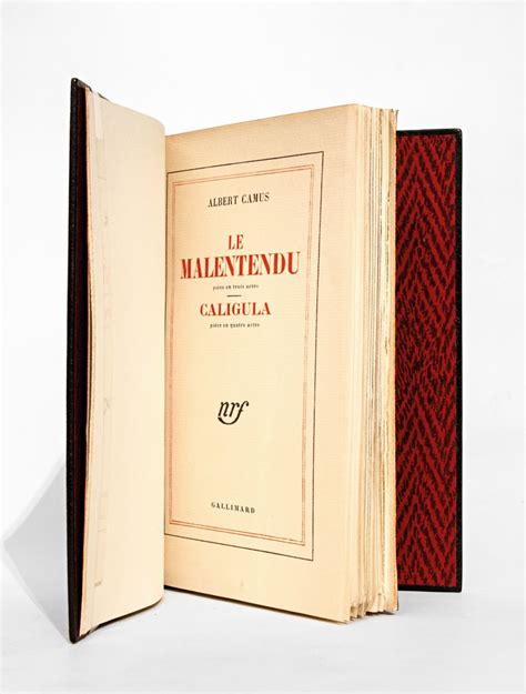 Camus Le Malentendu Caligula Edition Originale Edition
