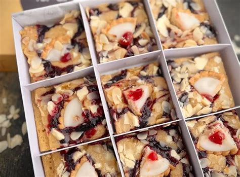 Cherry Bakewell Blondies Delivered To Your Door Tailorbakes