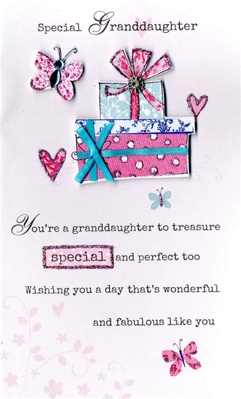 Happy Birthday Granddaughter Embellished Greeting Card Cards Love Kates