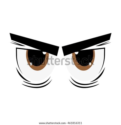 Flat Design Angry Cartoon Eyes Icon Stock Vector Royalty Free