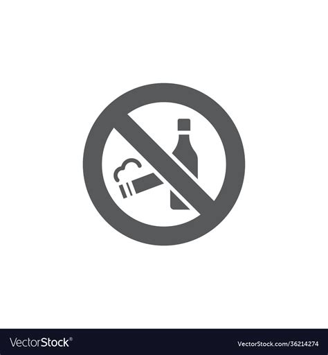 No Smoking And Alcohol Drinking Icon Color Line Vector Image