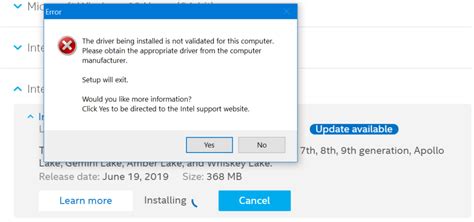 If your intel graphics has an available driver for an update, driver support will list the device after the scan and provide you with options to automatically install the correct driver. Intel Graphics Driver failed update = driver not validated ...
