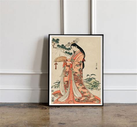 Sotoori Hime By Eishi Hosoda Japanese Woman Poster Japanese Etsy