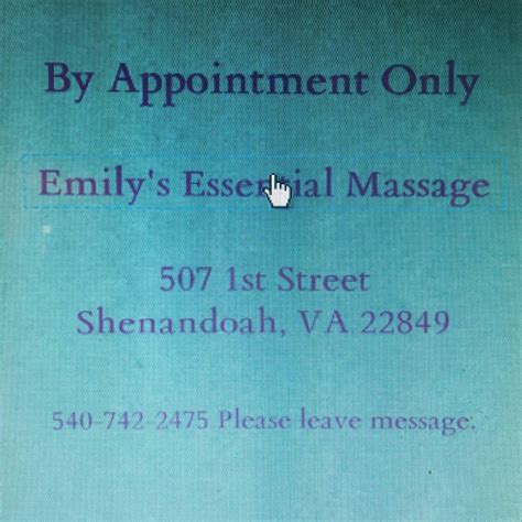 Emily’s Essential Massage Shenandoah Va