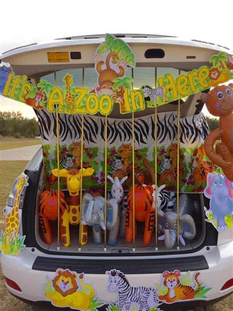 At trunk or treats, costumed children walk through a parking lot, stopping at cars that have decorated trunks and receiving candy. Easy Trunk or Treat Ideas Including Mine - An Alli Event