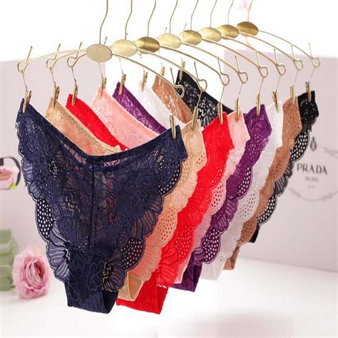 Wholesale Sexy Lace Panties Female Hollow Out Lace Underpant Brief Lingerie Ladies Bow Bikini