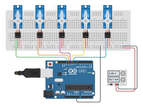 Circuit Design Arduino Project 6 Servo Control With A