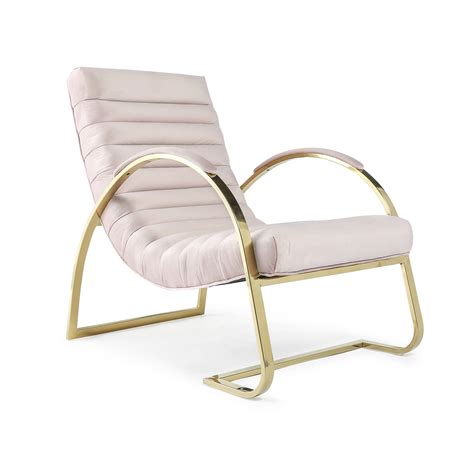 Aurora pink scalloped arm chair is presented by its charming curves and elegant silhouette. Pink & Gold Brushed Velvet Bedroom Armchair | Retro ...