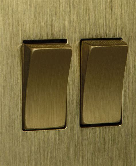Double Light Switch Gold Available With 4 Different Rocker Colours