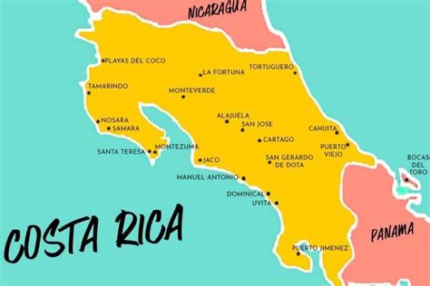 Costa Rica Map Details Of All Areas Costa Rica Vibes