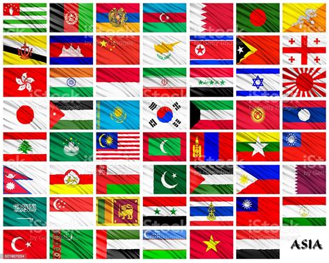 Flags Of Asian Countries In Alphabetical Order Stock Photo And More