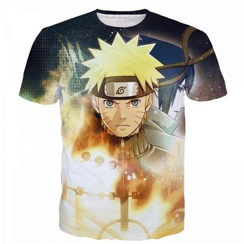 Naruto Anime Uzumaki Sasuke Kyuubi Yellow 3d T Shirt 3d All Over Print
