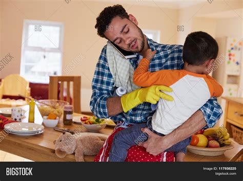 Busy Father Looking Image And Photo Free Trial Bigstock