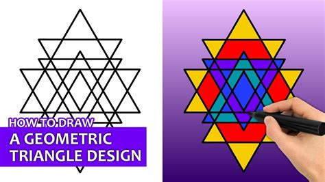 How To Draw A Geometric Triangle Design Easy Drawing Tutorial Youtube