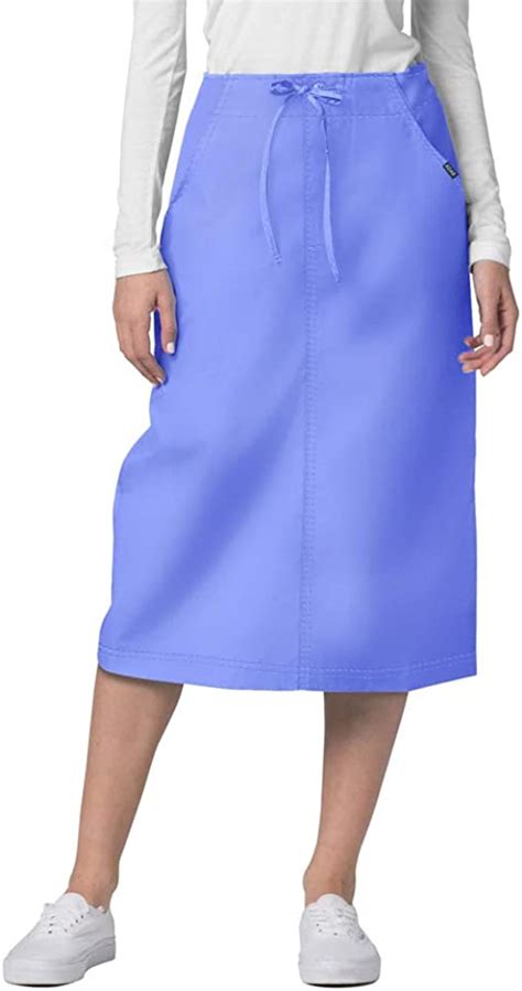 Adar Universal Scrub Skirts For Women Mid Calf Drawstring Scrub Skirt
