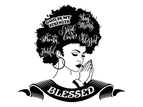 Afro Woman Svg Praying Lord Queen Natural Afro Hair African Etsy