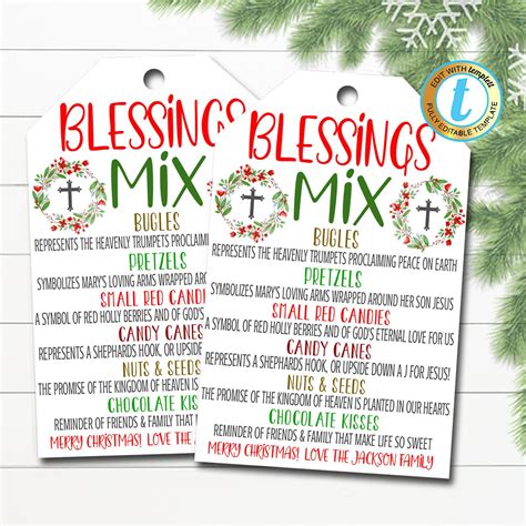 Free Printable Blessing Mix Printable Tags Printable Word Searches