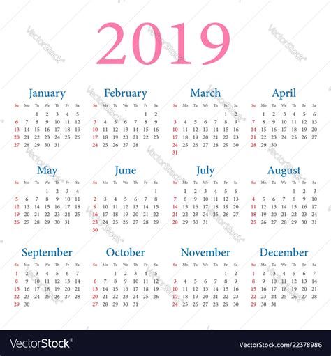 2019 Annual Calendar Qualads