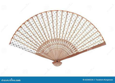 One Manual Hand Fan Isolated On White Stock Photo Image Of Beautiful