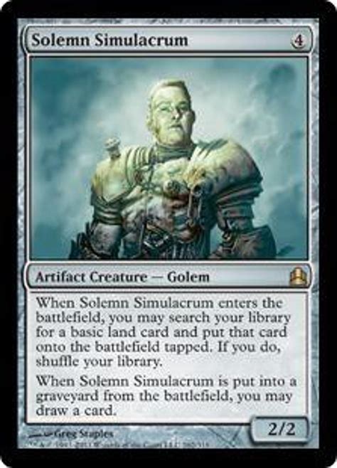 Magic The Gathering Commander Single Card Rare Solemn Simulacrum 262