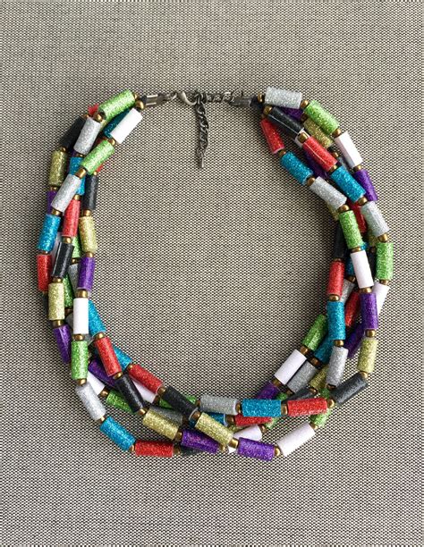 Sparkling Paper Bead Necklace Jewelry Paper Beads Paper Bead