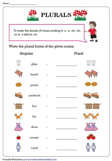 Forming Plural Nouns Worksheet