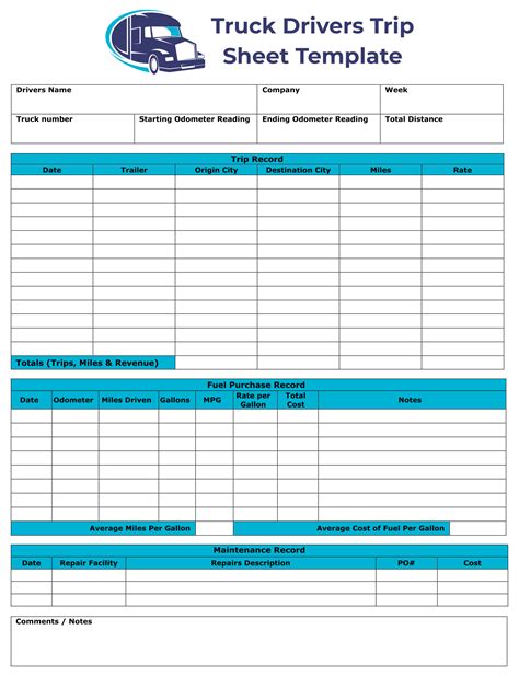 10 Best Free Printable Trip Sheets Pdf For Free At Printablee Truck