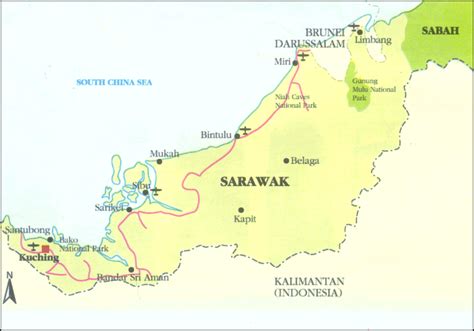 Map State Of Sarawak Malaysia Wonderful Malaysia