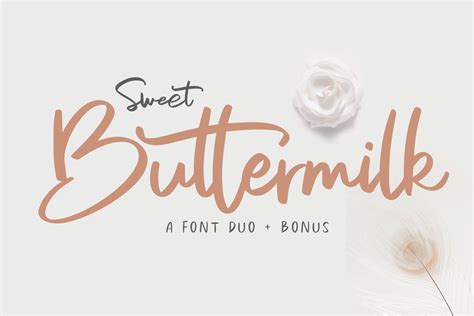 Sweet Buttermilk Font Duo With Bonus 176032 Script Font Bundles