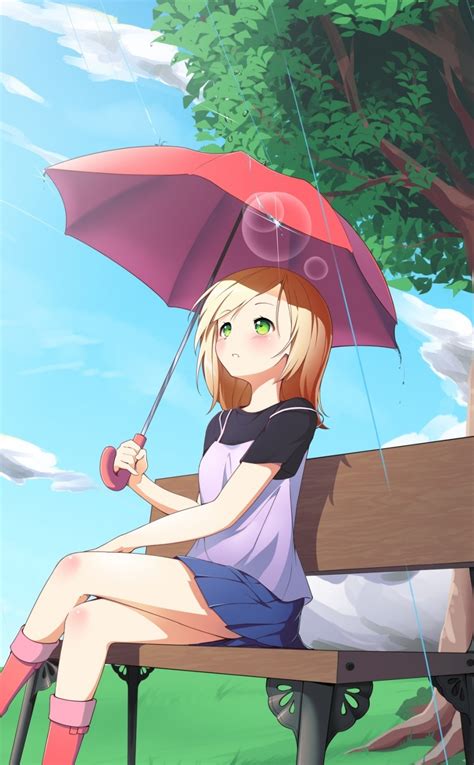 Download 950x1534 Wallpaper Sunny Day Outdoor Pretty Anime Girl