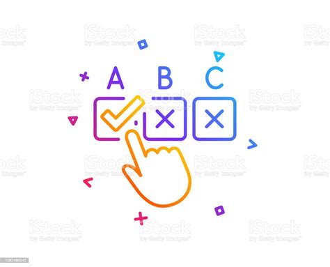 Correct Checkbox Line Icon Select Answer Sign Vector Stock Illustration ...