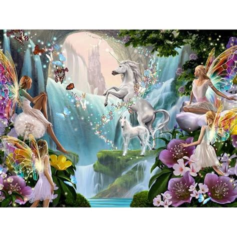 Unicorn And Fairies Unicorn Fantasy Flower Fairies Fantasy Kunst