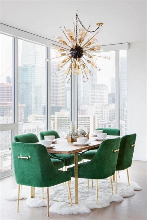 Contemporary Dining Room With Green Chairs Hgtv