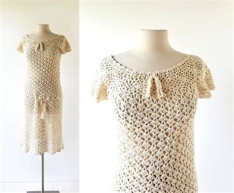 1930s Crochet Dress Two Piece Dress 30s Skirt And Top S Etsy