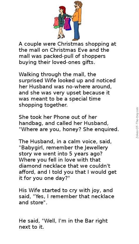 A Husband And Wife Go Christmas Shopping Together The Womans Loses Her
