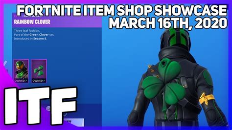 Fortnite Item Shop Rare Rainbow Clover Is Back March 16th 2020