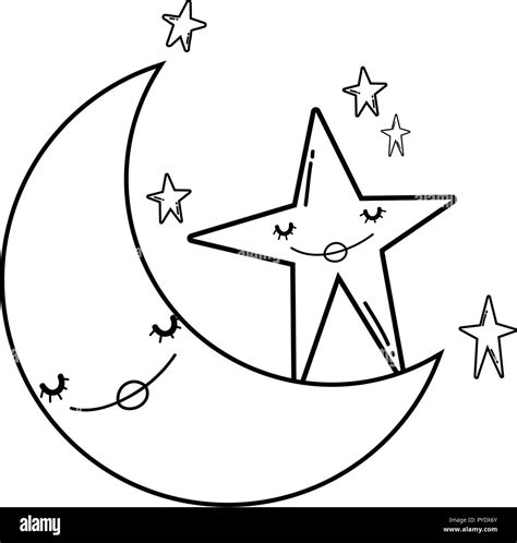 Cartoon Moon Black And White Stock Photos And Images Alamy