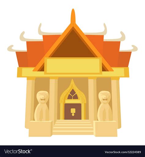 Old Temple Icon Cartoon Style Royalty Free Vector Image