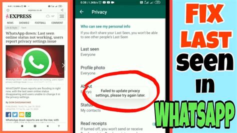 Failed To Update Privacy Settings In Whatsapp Bug How To Solve It