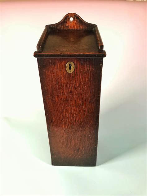 Antique Oak Candle Box With Lock And Key 701263 Uk