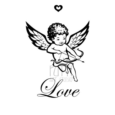 Cupid Svg Putti Angel Clipart One Line Drawing Etsy Line Drawing