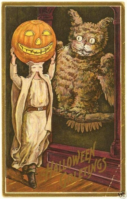 Sublimely Creepy Old Halloween Postcard Vintage Halloween Cards