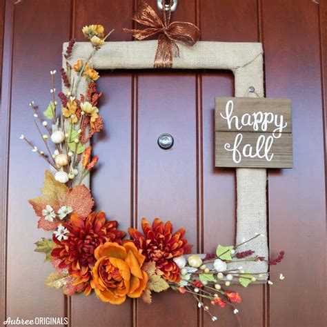 How To Make A Diy Fall Wreath From A Picture Frame Aubree Originals