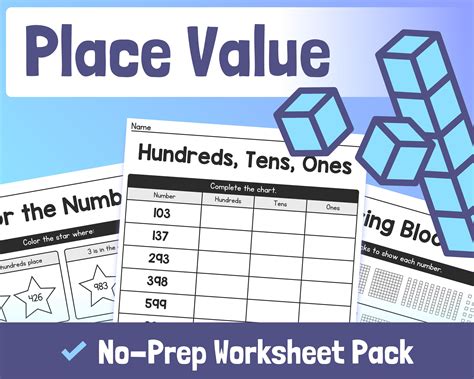 Place Value Worksheets 1st 2nd 3rd Grade Common Core Math - Etsy
