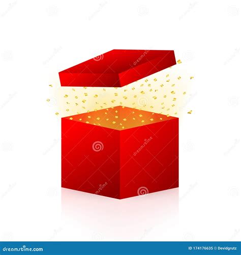 Enter To Win Prizes Open Red T Box And Confetti Stock Vector