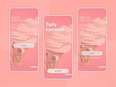 Ice Cream App Exploration For IOS UpLabs