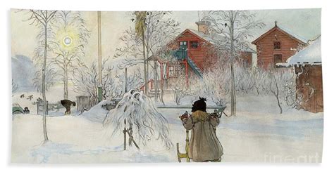 The Yard And Wash House Beach Towel For Sale By Carl Larsson
